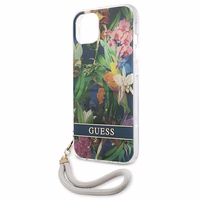 Guess GUHCP13SHFLSB iPhone 13 mini 5.4" zils/zils cietais apvalks Ziedu Siksniņa