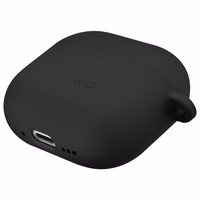 Uniq Nexo AirPods 4 + ausu āķu silikona apvalks - melns