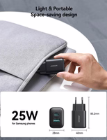 Joyroom JR-TCF13 tīkla lādētājs USB-C / USB-A 25W SFC / PPS / PD - melns