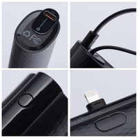 Portatīvais lādētājs Forcell F-Energy Power Plug F5K3 PD 20W 5000 mAh ar iebūvētu savienotāju Lightning melna