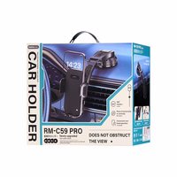 Automašīnas tālruņa turētājs Remax RM-C59 PRO (instrumentu panelis), melns