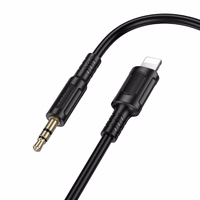 Borofone AUX kabelis BL25 Nice - Lightning uz jack 3,5mm - 1 metrs melns