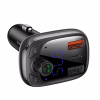 Baseus transmiter FM T Shaped S-13 Bluetooth MP3 car lādētājs melns