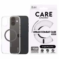 CARE by PanzerGlass Flagmanis viedtālruņa apvalks iPhone 16 Plus 6.7" melns/melns Magnētiskais 1347