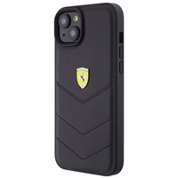 Ferrari FEHCP15MRDUK viedtālruņa apvalks iPhone 15 Plus 6.7" melns/melns ciets ar stepētu metāla logotipu