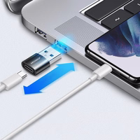 Joyroom adapteris no USB Type C (sieviešu) uz USB (vīriešu) 2 gab. melns (S-H152 Black)
