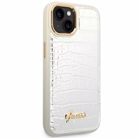 Guess GUHCP14MHGCRHS iPhone 14 Plus 6.7 "sudraba/sudraba cietais apvalks Croco Collection