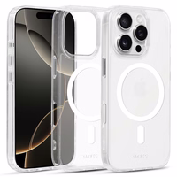 Liavec Spīdīgs Magnētiskais Caurspīdīgs viedtālruņa apvalks Iphone 16 Pro balta