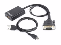 Gembird A-VGA-HDMI-01 video cable adapter 0.15 m HDMI Type A (Standard) VGA (D-Sub) melns