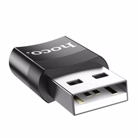 Adapteris Hoco UA17 USB-A uz Type-C melns