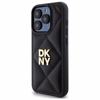 DKNY Quilted Stack Logo viedtālruņa apvalks iPhone 15 Pro - melns