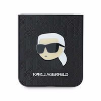 Karl Lagerfeld Saffiano monogrammas viedtālruņa apvalks Samsung Galaxy Z Flip 6 - melns
