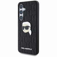 Viedtālruņa apvalks Karl Lagerfeld Ādas Monogramma Pin Logo Karl Head Samsung Galaxy S25 melns