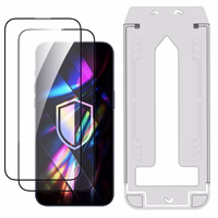 LCD tempered glass (2 pcs.) with applicator 3mk Hardy Hardura 9H Apple iPhone 16 Pro/17 melns