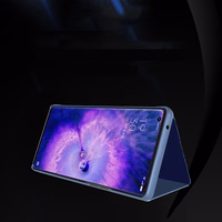 Clear View Case viedtālruņa apvalks Oppo Find X5 Pro apvalks ar atloku melns