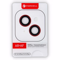 Forcell Premium rūdīts kameras lēcas stikls – iPhone 14 / 14 Plus, sarkans