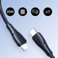 USB Kabelis Joyroom "A11" melns "Type-C / Lightning" 25cm (līdz 20W)