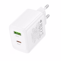 Borofone sienas lādētājs BN30 Cargador GaN - USB + Type C - QC 3.0 PD 45W balts