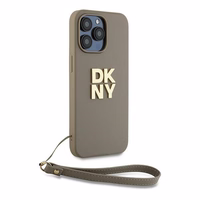 DKNY Viedtālruņa apvalks ar siksniņu un logotipu iPhone 15 Pro Max - bēšs