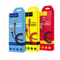 USB kabelis Hoco X26 microUSB 1.0m melns-zelts