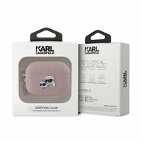 Karl Lagerfeld Monogramma Karl & Choupette galvas apvalks AirPods Pro 2 - rozā