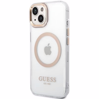 Guess metāla kontūra magnētiskais viedtālruņa apvalks iPhone 15 Plus / 14 Plus - zelta