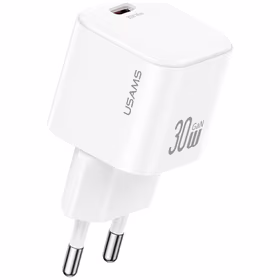 Tīkla lādētājs USAMS JO Series CC262 30W USB-C + USB-C/Lightning kabelis 1m balts