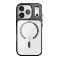 Rock Guard sērijas magnētiskais viedtālruņa apvalks Iphone 17 Pro Max caurspīdīgs-melns