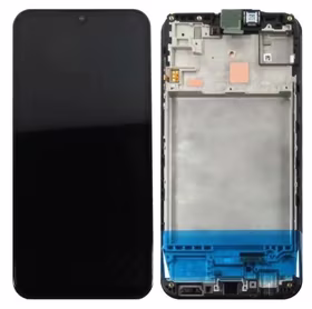 LCD screen Samsung M156 M15 5G ar touch screen un frame Melns original (service pack)