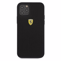 Ferrari FESPEHCP12MBK iPhone 12/12 Pro 6.1" melns/melns cietais apvalks On Track Perforated