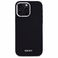 DKNY Vienkāršs logotips Magnētiskais viedtālruņa apvalks iPhone 14 Pro Max - melns