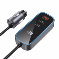 BWOO CC107 PD car lādētājs 1x USB-C - USB-A port 30W melns