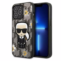 Karl Lagerfeld Ziedu Ikonik Karl viedtālruņa apvalks iPhone 13 Pro / iPhone 13 - pelēks