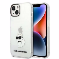 Karl Lagerfeld Ikonik Choupette viedtālruņa apvalks iPhone 14 Plus - caurspīdīgs