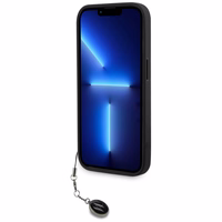 Karl Lagerfeld Saffiano Rhinestones & Charm viedtālruņa apvalks iPhone 15 Pro - melns