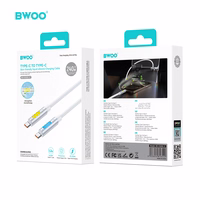 BWOO 240W Super Fast Charging Data Kabelis With RGB Light balts X325C-C
