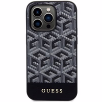 Guess GUHMP14LHGCFSEK iPhone 14 Pro 6.1" melns/melns cietais apvalks GCube Svītras MagSafe