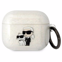 Karl Lagerfeld KLA3HNKCTGT Airpods 3 apvalks caurspīdīgs Gliter Karl&Choupette