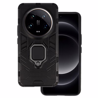 Gredzenveida bruņu viedtālruņa apvalks Xiaomi 14 Ultra melns