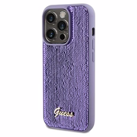 Guess Sequin Script Metal viedtālruņa apvalks iPhone 13 Pro / 13 - violets