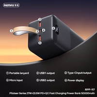 Ārējā baterija Power Bank Remax RPP-117 22.5W 50000mAh melna