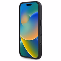 BMW Carbon Wrapped Metal Viedtālruņa apvalks Apple iPhone 16 - melns