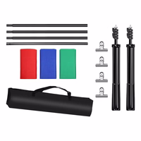 Puluz 2x3m foto fona komplekts ar statīvu + foto foni 3 gab.