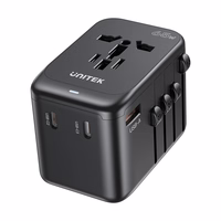 Power charger - Unitek 65W Universal Travel Adapter (P1122ABK01) | 1xUSB-A 3xUSB-C 1xAC