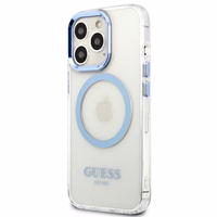 Guess GUHMP13LHTRMB iPhone 13 Pro / 13 6,1" zils/zils hard maciņš Metal Outline Magsafe