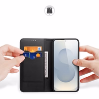 Dux Ducis Hivo viedtālruņa apvalks Samsung Galaxy S25 Edge ar atveramu vāciņu un RFID aizsardzību - melns