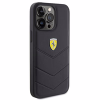 Ferrari dygsnots metāla logotipa apvalks iPhone 15 Pro Max – melns