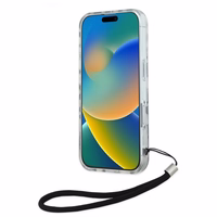 Karl Lagerfeld IML Zebra Raksts un Aukla iPhone 16 Viedtālruņa Apvalks - Melns