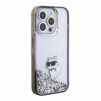 Karl Lagerfeld Liquid Glitter Choupette viedtālruņa apvalks iPhone 15 Pro Max - caurspīdīgs