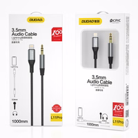Dudao audio kabelis Lightning - mini jack 3.5mm 1m pelēks (L11PRO)